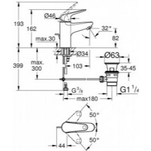 Смеситель для раковины Grohe EuroEco New 23262001