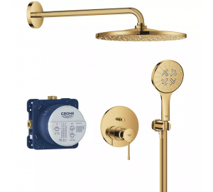 Душевая система скрытого монтажа Grohe Essence 25287GL0 на 2 выхода, Золото