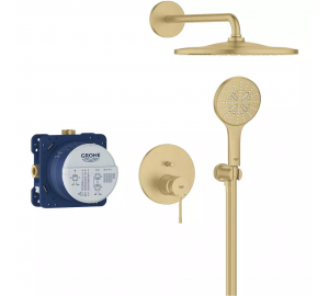Душевая система скрытого монтажа Grohe Essence 25287GN0 на 2 выхода, Золото матовое