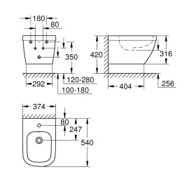 Биде напольное Grohe Euro Ceramic 39208000