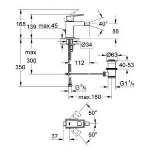 Смеситель для биде Grohe EUROCUBE 23138000 S-Size
