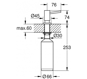 Дозатор рідкого мила GROHE Cosmopolitan, хром, 40535000