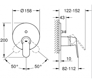 Вбудований змішувач Grohe Eurosmart Cosmopolitan 24045000