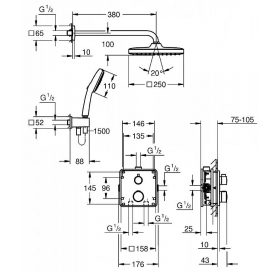 Комплект прихованого монтажу для душу Grohe Grohterm 34871000
