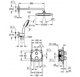 Комплект прихованого монтажу для душу Grohe Grohterm 34872000