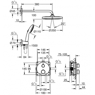 Комплект прихованого монтажу для душу Grohe Grohterm 34872000