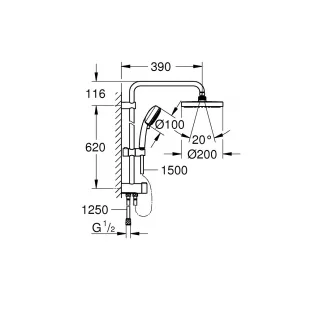 Душевая система Grohe New Tempesta System 200 27389002
