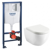 Комплект: Инсталляция Grohe Rapid SL (38772001) + Унитаз подвесной Ravak WC Uni Chrome  X01516 (38772001+X01516)