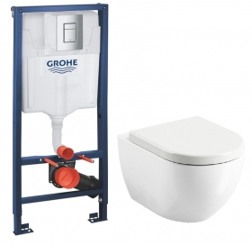 Комплект: Инсталляция Grohe Rapid SL (38772001) + Унитаз подвесной Ravak WC Uni Chrome  X01516 (38772001+X01516)