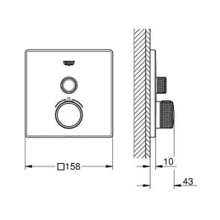 Зовнішня частина змішувача на вихід 1 GROHE GROHTHERM SMARTCONTROL, 29123000