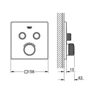 Зовнішня частина змішувача на 2 виходи GROHE GROHTHERM SMARTCONTROL, 29124000