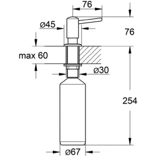 Дозатор жидкого мыла GROHE, 40536DC0 Сталь