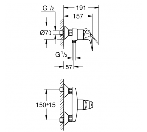Смеситель для душа Grohe BauFlow 23755000