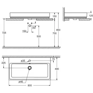 Раковина на столешницу Grohe Cube Ceramic, 3947600H
