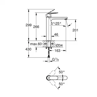 Смеситель однорычажный для раковины Grohe Eurosmart Cosmopolitan XL-Size 23921000