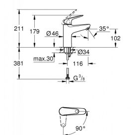 Смеситель для раковины Grohe EuroEco New 24266001