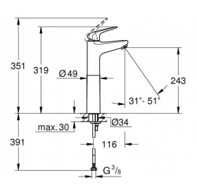 Смеситель для раковины Grohe EuroEco New 24273001