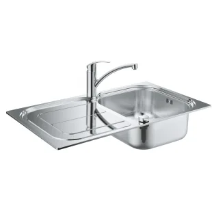 Кухонная мойка Grohe EX Sink K300 + смеситель Eurosmart (31565SD0) Сталь