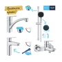 Комплект змішувачів для ванної кімнати і кухні Grohe QuickFix Start ColdStart UA202301KE