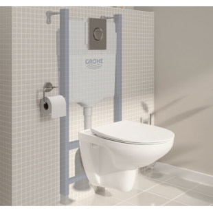 Комплект Grohe Solido 5-в-1: Унитаз + инсталляция Grohe Rapid SL 38528001 с клавишей Nova Cosmopolitan 39900000