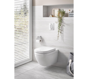 Комплект Solido 5-в-1: інсталяція Grohe Rapid SL 38528001 з клавішею Arena Cosmopolitan (38844000) + підвісний унітаз Euro Ceramic 39328000 з кришкою (39330000), 36501000