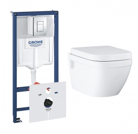 Комплект: Инсталляционная система Grohe Rapid SL 38772001 + Подвесной унитаз Grohe Euro Ceramic с сиденьем Soft Closing