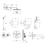 Душевая система скрытого монтажа с изливом Grohe Grohtherm SmartControl KIT34863AL0UA Графит матовый
