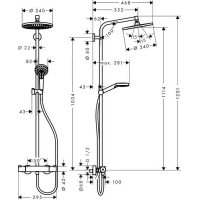 Душевая система Hansgrohe Crometta S 240 1jet Showerpipe (27267000 )