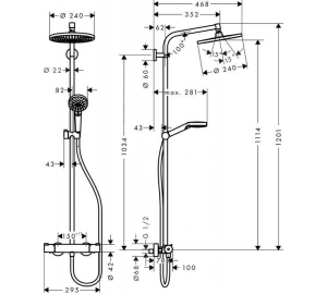 Душова система Hansgrohe Crometta S 240 1jet Showerpipe (27267000 )