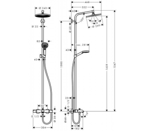 Душова система Hansgrohe Crometta S 240 Showerpipe, хром (27320000)