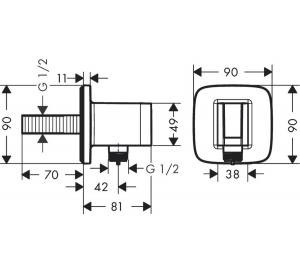 Шланговое подсоединение Hansgrohe Fixfit Q 26887140