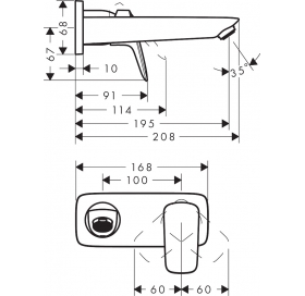 Верхняя часть смесителя для раковины HANSGROHE Logis 71220000