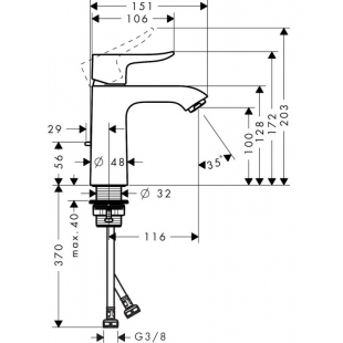 Смеситель для раковины Hansgrohe Metris, 31080000