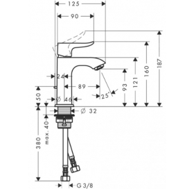 Смеситель для раковины Hansgrohe Metris, 31088000