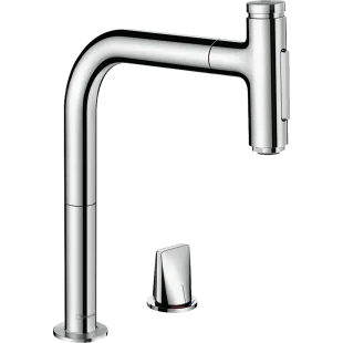 Смеситель для кухни Hansgrohe Metris Select 200 с выдвижным изливом Sbox 73818000