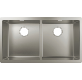 Кухонна мийка під стільницю Hansgrohe S719-U755 дві чаші 370/370 Stainless Steel 43430800