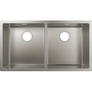 Кухонна мийка під стільницю Hansgrohe S719-U755 дві чаші 370/370 Stainless Steel 43430800