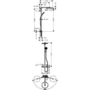 Душевая система Hansgrohe Raindance Select 300 Showerpipe, 27114000