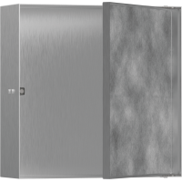 Настінна ніша Hansgrohe XtraStoris Rock з дверцятами 30x30x10 см Brushed Stainless Steel 56085800
