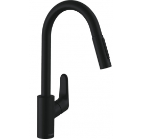 Кухонный комплект мойка со смесителем + дозатор Hansgrohe S520-F480 + Смеситель Hansgrohe Focus M41, чёрный графит - чорний мат 43358600