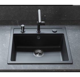 Кухонный комплект мойка со смесителем Hansgrohe S520-F510 + Смеситель Hansgrohe Talis M54, чёрный графит-чёрный 43359670