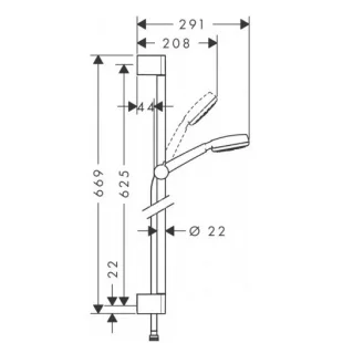 Душевой набор Hansgrohe Crometta  0,65м 26652400