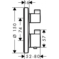 Змішувач-термостат Hansgrohe Ecostat S із запірним вентилем 15757000