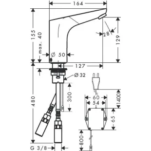 Смеситель для раковины бесконтактный Hansgrohe Focus, 31174000