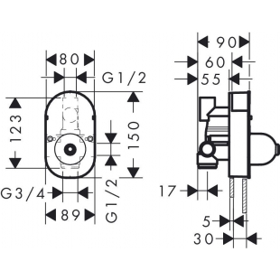 Cкрытая часть смесителя для 31746000 Hansgrohe Focus S 31741180