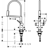 Змішувач для кухні Hansgrohe Talis Select M54 PowderSpray з висувним душем, хром 72861000