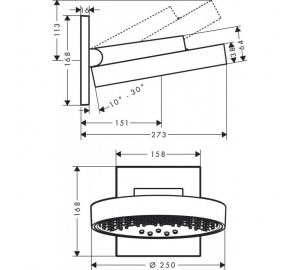 Верхний душ Hansgrohe Rainfinity 250 26232700 3 Jet