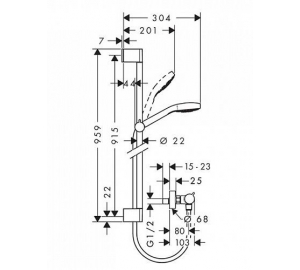 Душовий гарнітур Hansgrohe Croma Select E Vario, 26586400