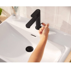 Смеситель Hansgrohe Rebris S 110 Coolstart для умывальника с д/к pop-up, Matt Black 72519670