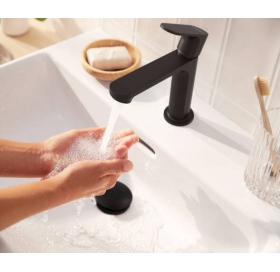 Смеситель Hansgrohe Rebris S 110 Coolstart EcoSmart+ для умывальника с д/к pop-up. Matt Black 72588670